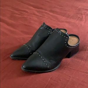 Black Studded Mules